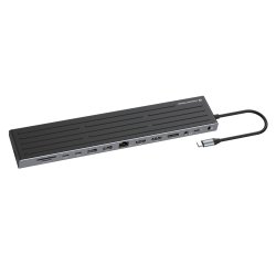 Conceptronic DONN32B replicatore di porte e docking station per laptop Cablato USB 3.2 Gen 1 (3.1 Gen 1) Type-C Grigio, Argento