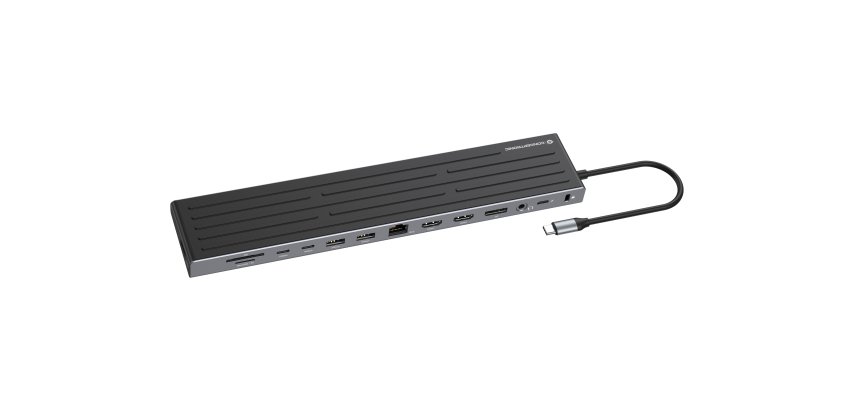 Conceptronic DONN32B replicatore di porte e docking station per laptop Cablato USB 3.2 Gen 1 (3.1 Gen 1) Type-C Grigio, Argento