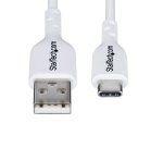 StarTech.com Câble de Charge USB-A vers USB-C de 1m, Charge et Synchronisation, 3A, USB 2.0, Gaine TPE - Cordon de Charge USB Blanc
