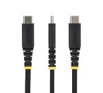 StarTech.com Schnellladekabel USB-A auf USB-C 2m, 15W 3A, doppellagiges Nylon/TPE-Geflecht, langlebiges USB-A auf Typ-C Ladekabel, USB-A auf USB-C Kabel
