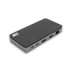 ACT AC7093 station d'accueil Avec fil USB 3.2 Gen 1 (3.1 Gen 1) Type-C Noir, Gris