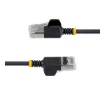StarTech.com 15cm Black Ultra Slim Cat6A Ethernet Cable, 10 Pack, Snagless, FTP, Pure Bare Copper Wire, 34AWG Ultra Slim RJ45 Network Patch Cord, Individually Tested
