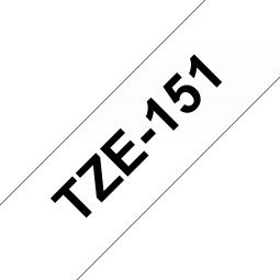 Ruban pour PTOUCH laminé Noir/transparent 24mmx8m TZE151