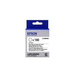 Epson LK-8WBWAA - Etiquettes prédécoupées Rondes - Noir sur Blanc - Diam. 25 mm (180 étiquettes)