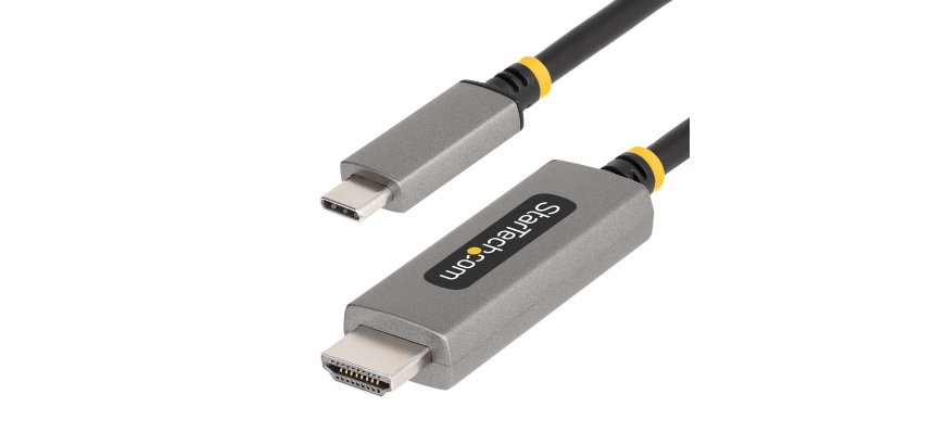 StarTech.com 6.6ft (2m) USB-C to HDMI Adapter Cable, 8K 60Hz, 4K 144Hz, HDR10, USB Type-C to HDMI 2.1 Video Converter Cable, USB-C DP Alt Mode/USB4/Thunderbolt Compatible - USB-C Laptop to HDMI