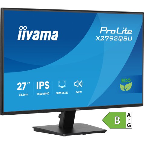 iiyama ProLite X2792QSU-B1 écran plat de PC 68,6 cm (27") 2560 x 1440 pixels Quad HD Noir