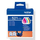 Brother LC521VAL cartuccia d'inchiostro 4 pz Originale Nero, Ciano, Magenta, Giallo