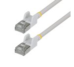 StarTech.com 15cm White Ultra Slim Cat6A Ethernet Cable, 10 Pack, Snagless, FTP, Pure Bare Copper Wire, 34AWG Ultra Slim RJ45 Network Patch Cord, Individually Tested