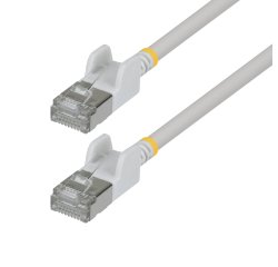 StarTech.com 2m White Ultra Slim Cat6A Ethernet Cable, Snagless, FTP, Pure Bare Copper Wire, 34AWG Slim RJ45 Network Patch Cord, Individually Tested