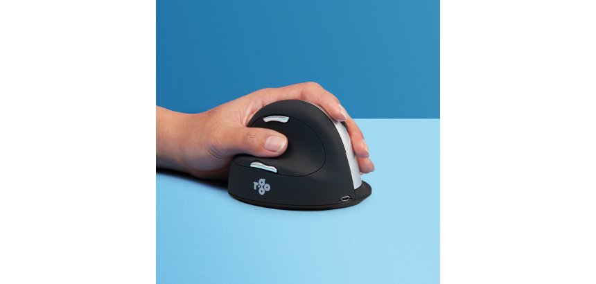 R-Go Tools Souris Ergonomique R-Go HE Break avec logiciel de pause, gaucher, grand (longueur de la main > 185 mm), bluetooth, noir