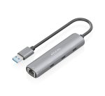 AISENS USB3.0 Dock USB-A A Ethernet Gigabit + Hub 3xUSB-C, Gris, 15cm