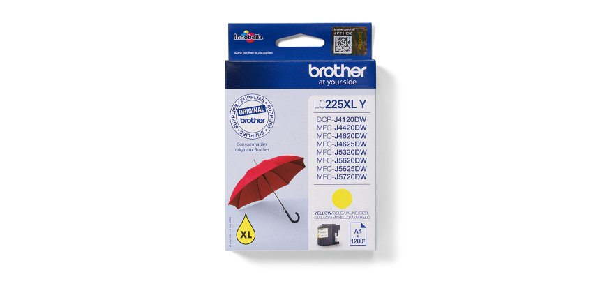 Brother LC225Y XL Cartucho original amarillo de alta capacidad (1200 páginas)