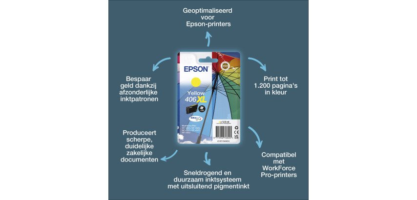 Epson Singlepack Geel 406XL Paraplu DURABrite Ultra-inkt