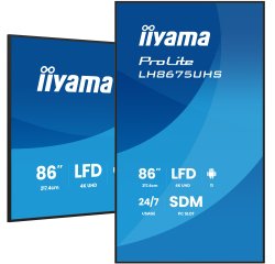 iiyama LH8675UHS-B2AG Écran d'affichage dynamique Écran plat de signalisation numérique 2,17 m (85.6") LCD Wifi 500 cd/m² 4K Ultra HD Noir Intégré dans le processeur Android 11 24/7