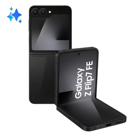 Samsung Galaxy Z Flip7 FE Smartphone AI, RAM 8GB, 128GB, Display 3,4" Super AMOLED/6,7" Dynamic AMOLED 2X, Fotocamera 50MP, Black