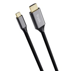 Trust 25630 cable gender changer USB-C HDMI Black, Silver
