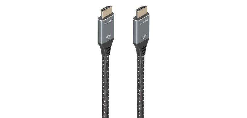 AISENS Cable HDMI V2.1 ultra alta velocidad / HEC 8K@60Hz 48Gbps, A/M-A/M, Gris/Negro, 5.0m