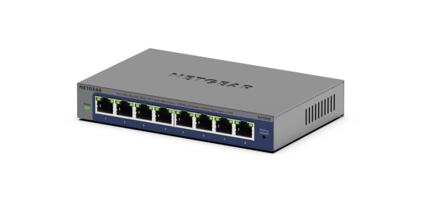 NETGEAR GS108Ev4 Non-géré L2/L3 Gigabit Ethernet (10/100/1000) Gris
