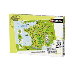 Puzzles carte de france nathan carte de france        illustree 100 pieces