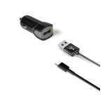 Celly CCUSBTYPEC cargador de dispositivo móvil Smartphone, Tableta Negro Encendedor de cigarrillos Auto