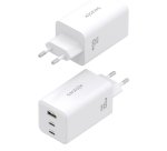 AISENS Cargador GaN 100W, 2x USB-C PD3.0 QC4.0 QC5.0, 1x USB-A QC3.0, Blanco