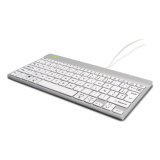 R-Go Tools Clavier ergonomique R-Go Compact Break, clavier compact avec logiciel de pause,AZERTY (FR), Filaire, blanc