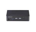 StarTech.com Switch KVM DisplayPort 2 Ports, 4K 60 Hz, DP 1.2, Gestion EDID, Hub USB 3.0 2 Ports, 4 Ports USB HID, Conforme TAA