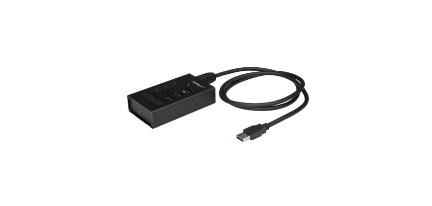 StarTech.com Hub USB 3.0 4 Ports - USB-A vers 3x USB-A et 1x USB-C - Hub Commercial USB en Métal- SuperSpeed USB 3.2 Gen 1 (5Gbps) - Auto Alimenté - Charge Rapide BC 1.2 - Montable/Renforcé
