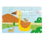 Puzzle en bois sans cadre panoramic ferme 4 puzzles     individuels emboitables de 12 pieces chacun