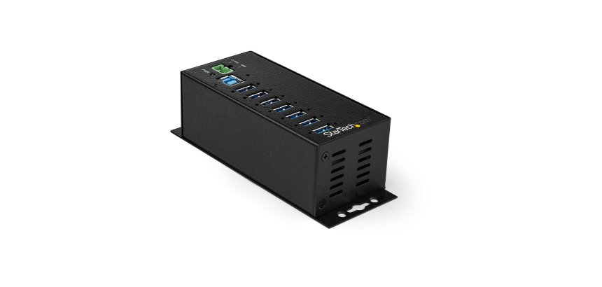 StarTech.com Hub USB 3.0 à 7 ports avec adaptateur d'alimentation - Concentrateur USB-A industriel en métal avec protection contre les décharges électrostatiques et les surtensions de 350 W - Montable sur Din/Mur/Bureau - Hub USB 3.2 Gen 1 (5Gbps) haut dé