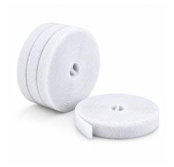 StarTech.com Lot de 4 Rouleaux de Ruban Auto-Agrippant de 4,6m, Largeur 12mm, Blanc, Attaches de Câbles Réutilisables à Découper sur Mesure, Ruban de Fixation, Gaines en Tissu Réglables, Rouleaux en Vrac