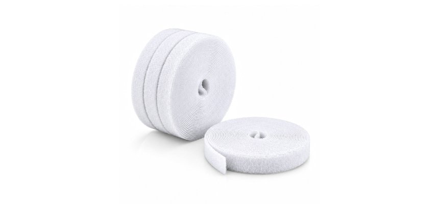StarTech.com Lot de 4 Rouleaux de Ruban Auto-Agrippant de 4,6m, Largeur 12mm, Blanc, Attaches de Câbles Réutilisables à Découper sur Mesure, Ruban de Fixation, Gaines en Tissu Réglables, Rouleaux en Vrac