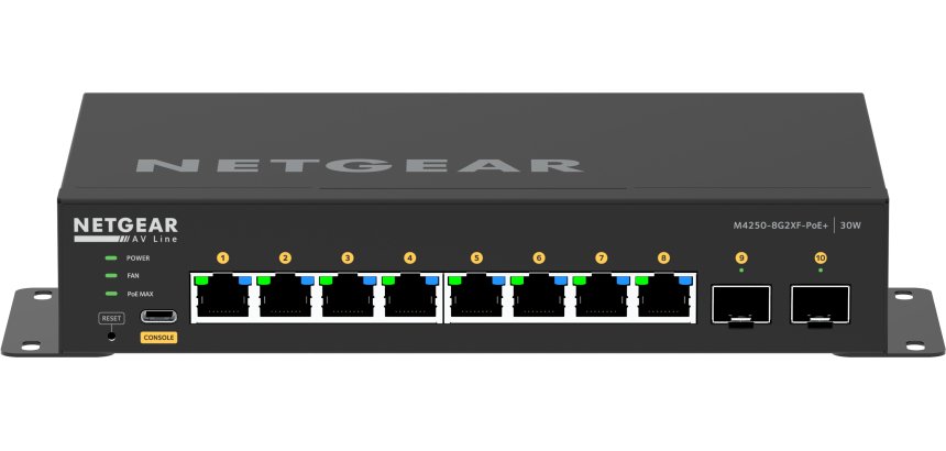 NETGEAR GSM4210PX Géré L2/L3 Gigabit Ethernet (10/100/1000) Connexion Ethernet, supportant l'alimentation via ce port (PoE) Noir