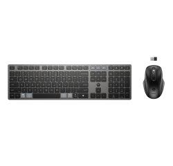 HP 725 Multi Rechargeable WLS KB/MSE Belgium keyboard Mouse included Office RF wireless + Bluetooth Black - azerty