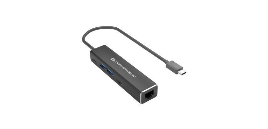 Conceptronic ABBY13B replicatore di porte e docking station per laptop Cablato USB 3.2 Gen 1 (3.1 Gen 1) Type-C Grigio