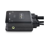 StarTech.com Switch KVM à Câble Hybride USB-C DisplayPort à 2 Ports, 4K 60Hz - Commutateur KVM avec Câbles hôtes intégrés USB-A/DisplayPort/Audio de 1,8m et USB-C de 1,2m - Switch KVM USB-C Alimenté par Bus