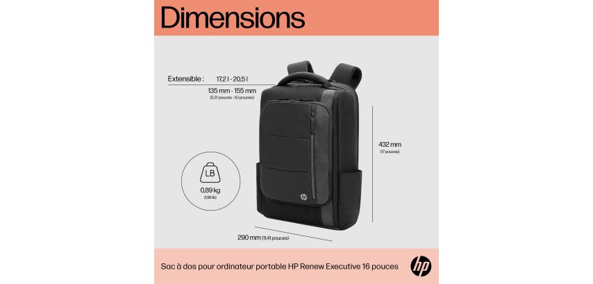 HP Sac à dos pour ordinateur portable Renew Executive 16 pouces