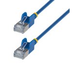 StarTech.com 30cm Blue Slim CAT6a Ethernet Cable, Snagless, FTP, Bare Copper Wire, Slim RJ45 Network Patch Cord 34AWG, Fluke Channel Tested