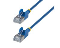 StarTech.com Câble Ethernet CAT6a Ultrafin Bleu de 1m, Sans Accroc, FTP, Fil de Cuivre Nu Pur, Cordon Patch Réseau RJ45 fin 34AWG, Testé par Fluke Channel