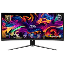 MSI MAG 341CQP QD-OLED computer monitor 86.4 cm (34") 3440 x 1440 pixels UltraWide Quad HD Black