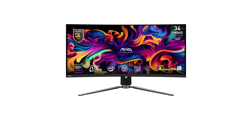 MSI MAG 341CQP QD-OLED Monitor PC 86,4 cm (34") 3440 x 1440 Pixel UltraWide Quad HD Nero
