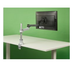 R-Go Tools Bras d&#039;&eacute;cran R-Go Zepher, bras pour &eacute;cran simple, enti&egrave;rement r&eacute;glable, capacit&eacute; de charge 0-8 Kg, 100% circulaire, noir