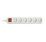 Lindy Multiprise 6 prises FR avec interrupteur, blanc
