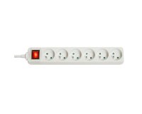 Lindy Multiprise 6 prises FR avec interrupteur, blanc