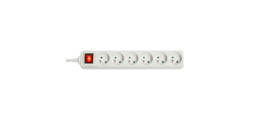 Lindy Multiprise 6 prises FR avec interrupteur, blanc