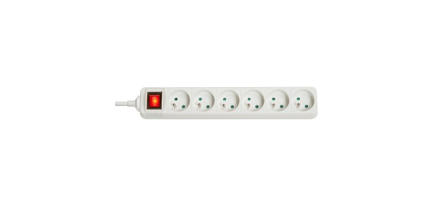 Lindy Multiprise 6 prises FR avec interrupteur, blanc