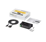 StarTech.com Hub USB 2.0 à 7 ports - Hub USB-A industriel en métal avec protection ESD et protection contre les surtensions de 350W - Montage sur rail DIN, mural ou sur bureau - Hub d'extension USB conforme TAA