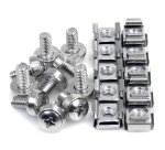 StarTech.com Lot de 50 Vis M6 de 12mm, Écrous Cage à Trou Carré et Outil d'Installation, Kit de Fixation pour Baies de Serveurs, Armoires et Boîtiers de 19" ou 10", Argent - TAA