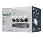 TP-Link KIT 4 VIDEOCAMERE VIGI NK4P-T4425-2T Turret 4MP Full-Color IPC e NVR 4 Canali PoE+ kit de vidéo-surveillance Avec fil 4 canaux