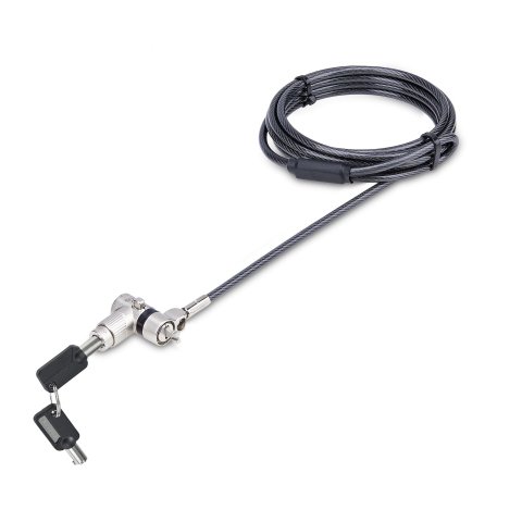 StarTech.com Cable de 2m Universal de Seguridad para Ordenador Portátil - Cable de Bloqueo Compatible con Noble Wedge/Nano/K-Slot - con Cerradura - Antirrobo - Anticorte